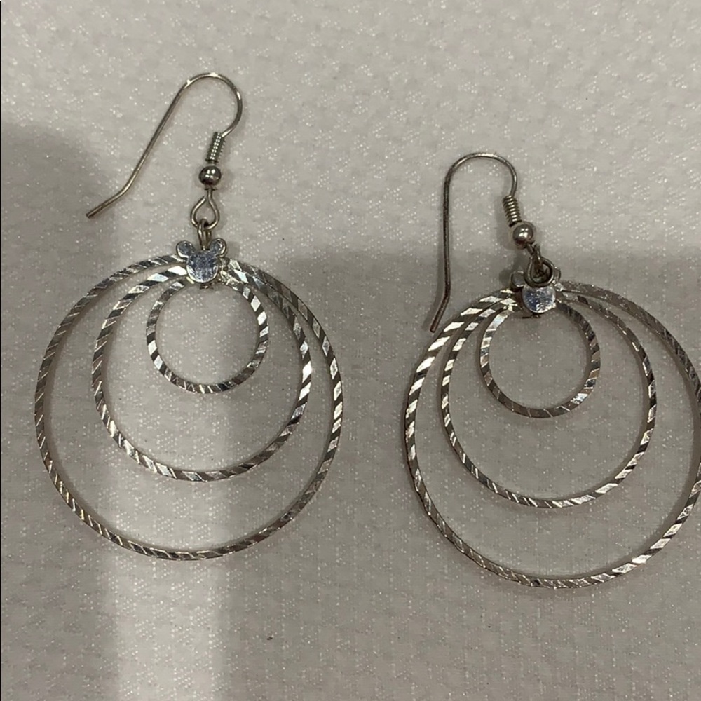 Silver Mickey Mouse earrings